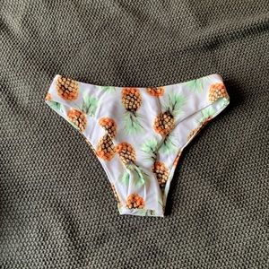 NWOT White Pineapple Bikini Bottoms